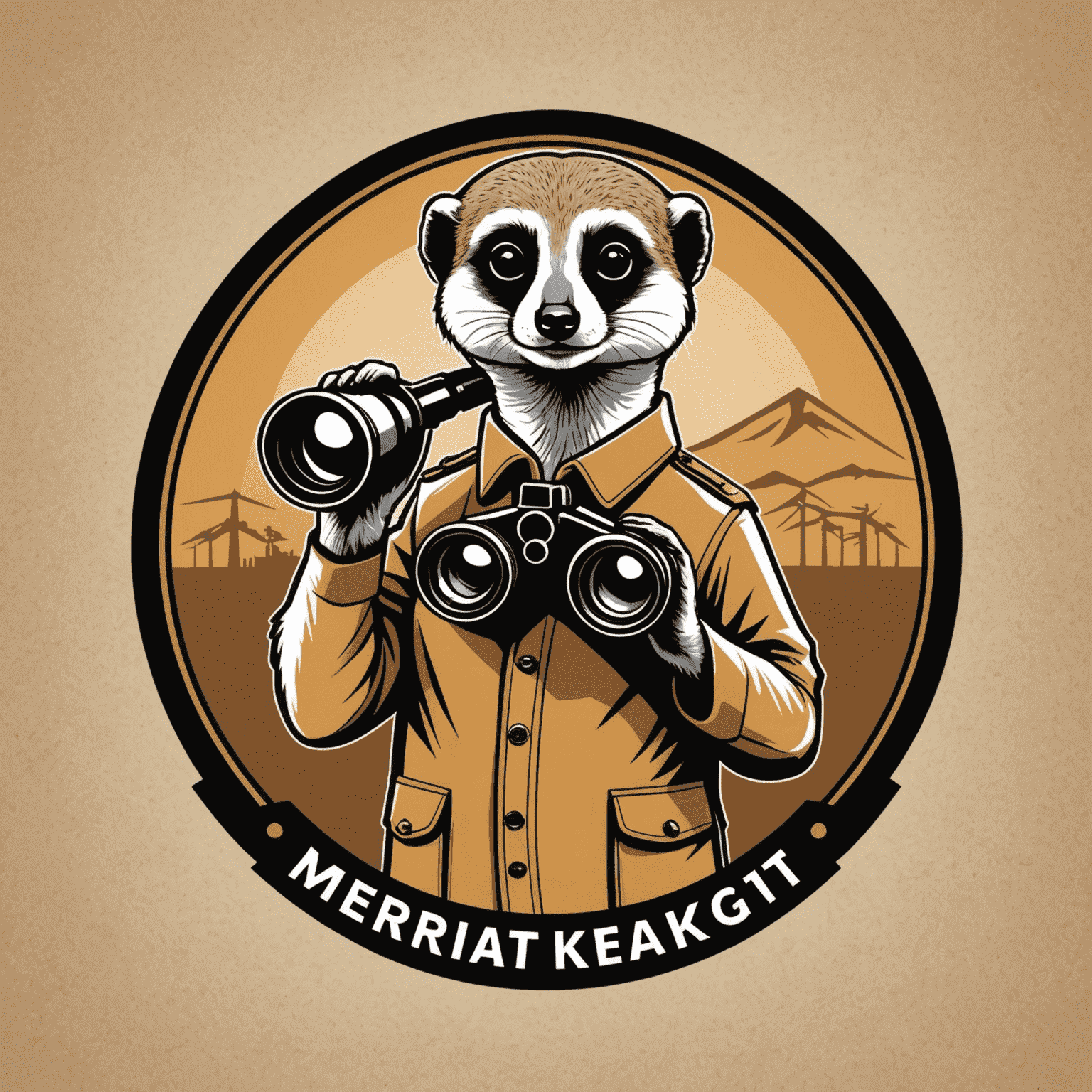 MeerkatSight logo featuring a stylized meerkat with binoculars, symbolizing foresight in supply chain management