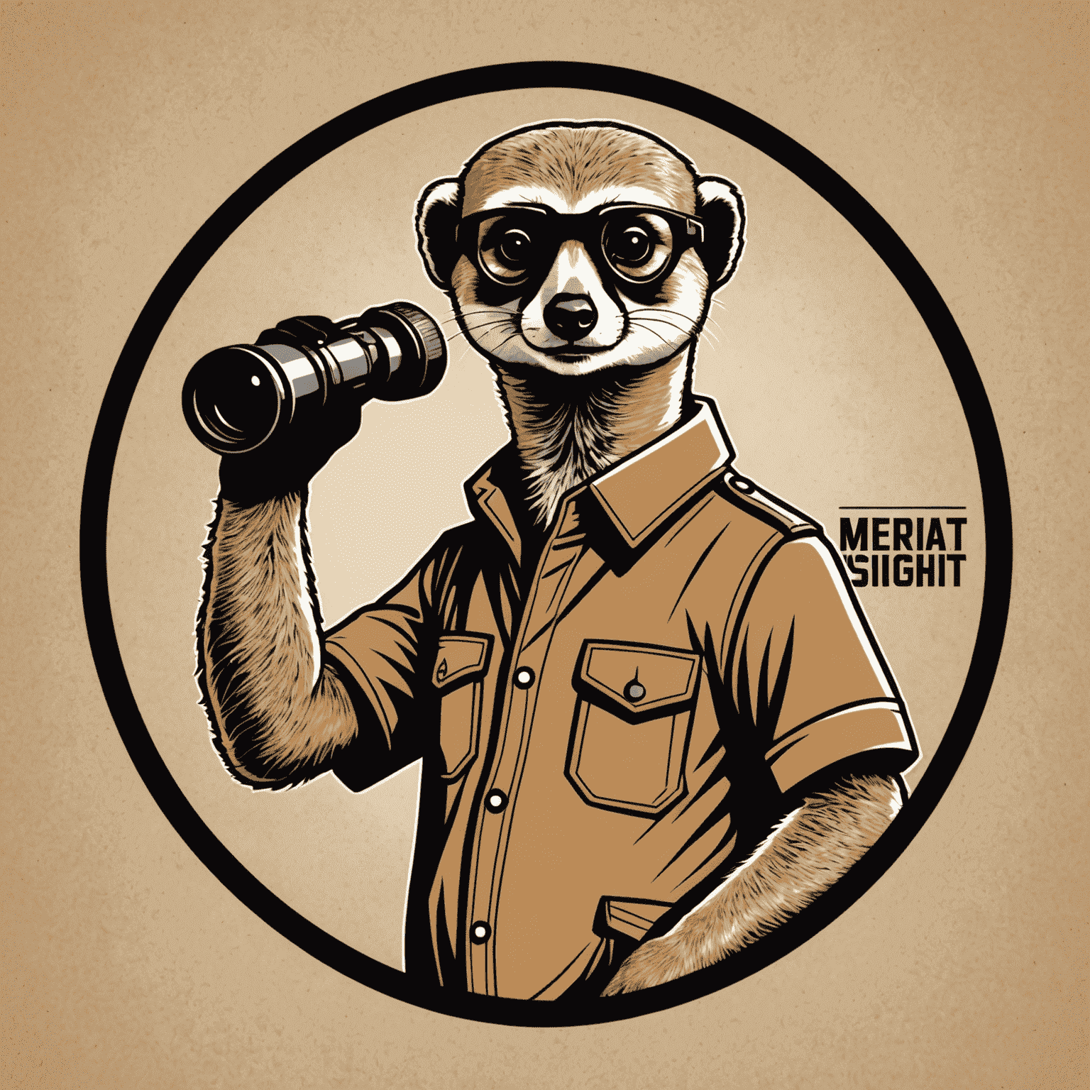 MeerkatSight logo featuring a stylized meerkat with binoculars, symbolizing foresight in supply chain management