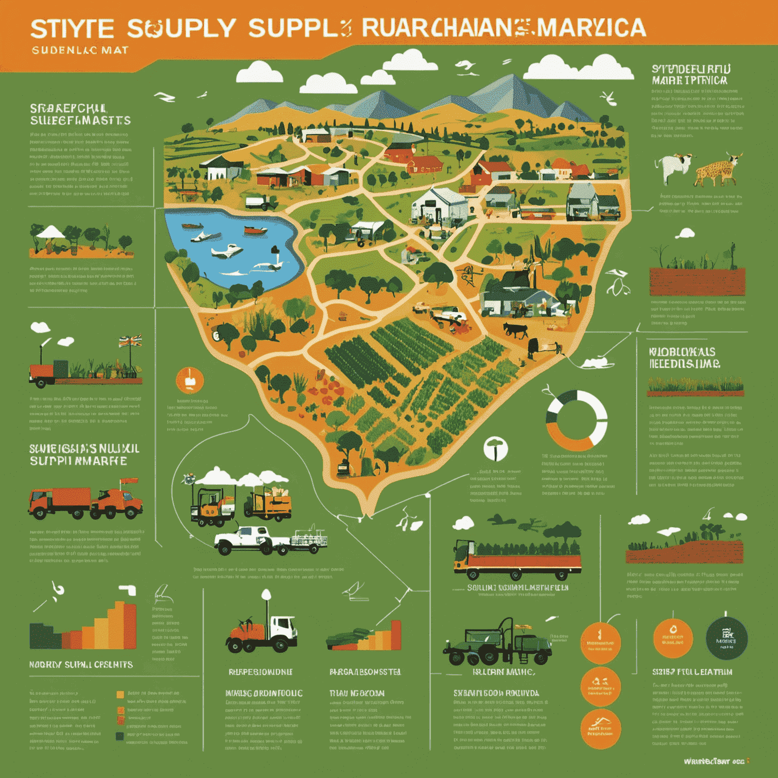 Infographic showing a localized supply chain connecting rural producers to urban markets in South Africa